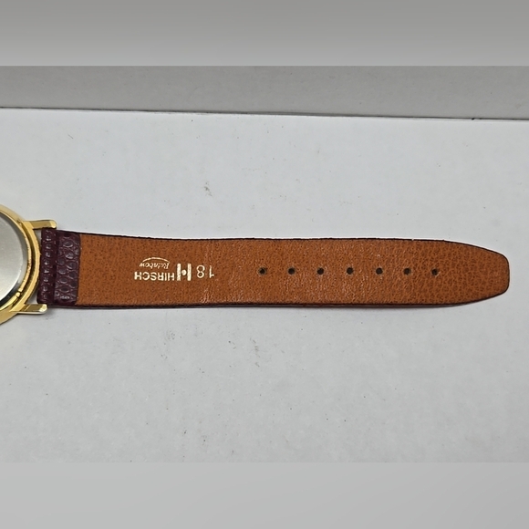 Womens Vintage MOP Homer Quartz Watch Gold Tone Brown Leather Band New Battery